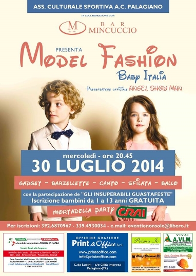 A Palagiano selezione del concorso di bellezza “Model Fashion Baby”