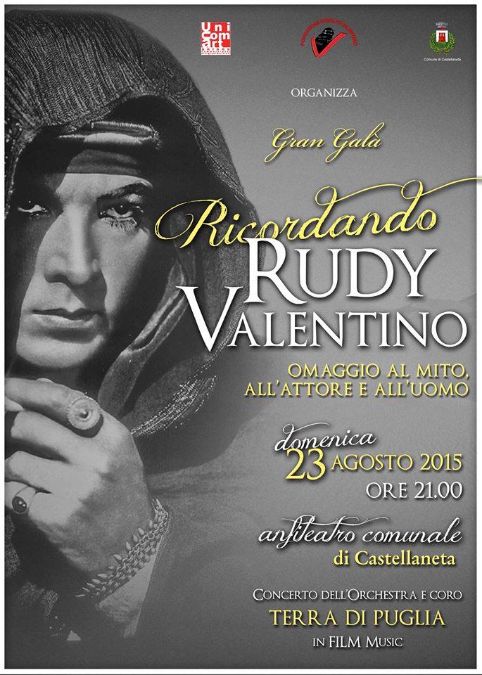 Ricordando Rudy Valentino domenica 23 agosto a Castellaneta