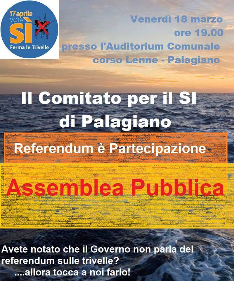 Comitato per il Si: “Stasera Assemblea Pubblica”