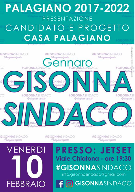 Gisonna sindaco: presentazione candidatura palagiano 2017-2022