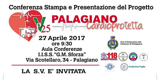 Conferenza stampa di presentazione del progetto PAD “Palagiano cardioprotetta”