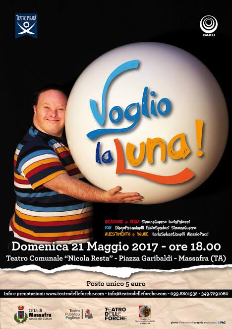 ” Voglio la luna”. A Massafra lo spettacolo vincitore del Premio Eolo Award 2013 – Miglior Progetto Educativo per il Teatro Ragazzi e Giovani.