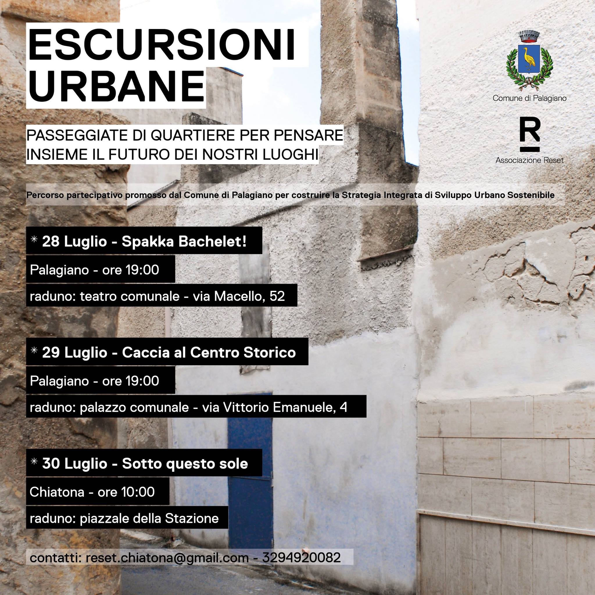 ESCURSIONI URBANE Palagiano 28-29-30 luglio 