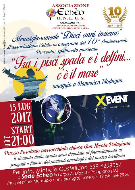 Ass. Echeo: Festa dei 10 anni con uno spettacolo dedicato a Modugno