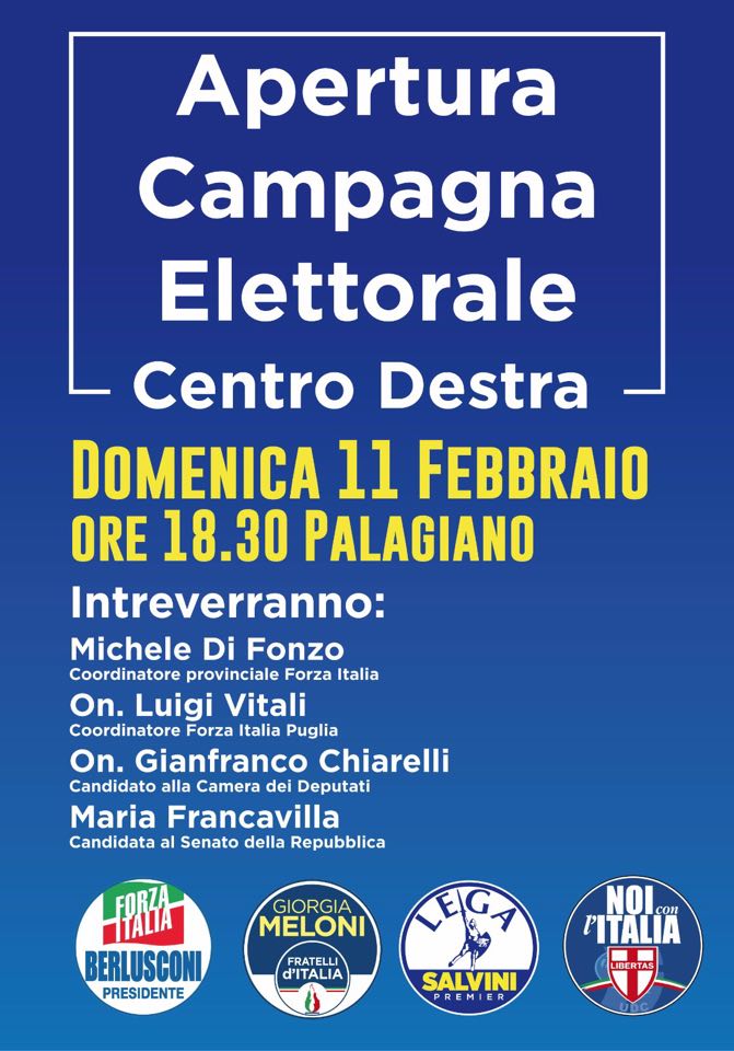 A Palagiano Apertura Campagna Elettorale Centro Destra