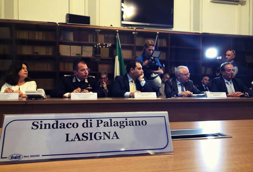 Il Sindaco di Palagiano: ” ABBIAMO FIRMATO IN PREFETTURA IL PROTOCOLLO SICUREZZA PER PALAGIANO