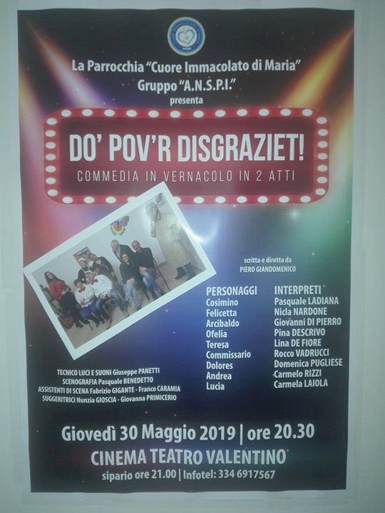 A Castellaneta va in scena la commedia in vernacolo “Do pov’r disgraziet!”